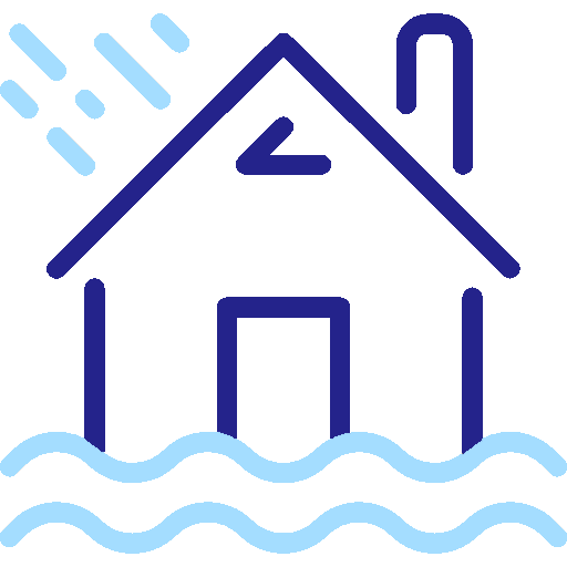 Illustration of home flooding and water dmaage